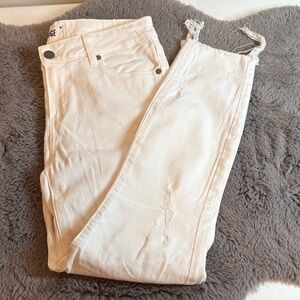PAIGE White Distressed Skinny Jeans